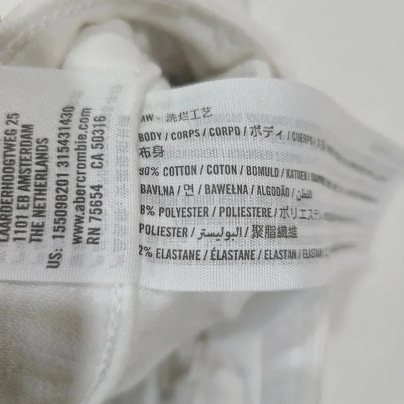 Abercrombie & Fitch Women’s Size 26/2L Super Skinny High Rise White Stretch Jean - Picture 9 of 9